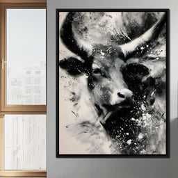 Monochrome Bull Force Unleashed - NicheCanvas