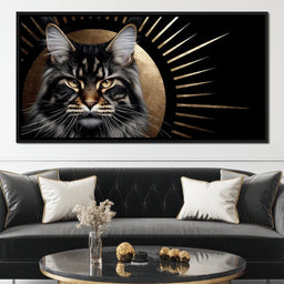 Golden Feline Radiant Majesty - NicheCanvas