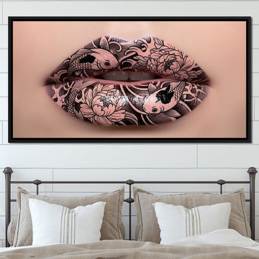 Enchanted Koi Elegance Lips Canvas Print