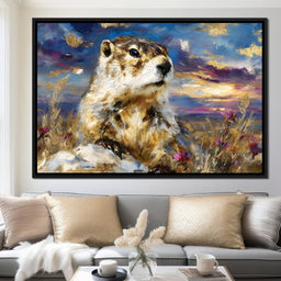 Golden Prairie Marmot Glow - Neal Hackett - NicheCanvas