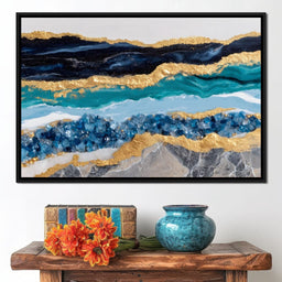 Gilded Ocean Geode Flow - NicheCanvas