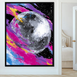 Neon Disco Moon Parade - NicheCanvas