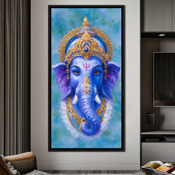 Royal Blue Ganesha Divine Blessing - NicheCanvas
