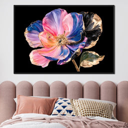 Gilded Petals Unfolding Into Night - NicheCanvas