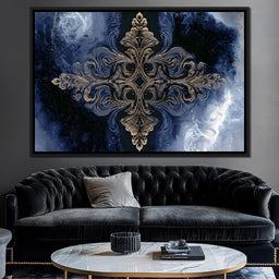 Gilded Blue Reverie - NicheCanvas