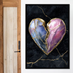 Kintsugi Split Heart Gold - NicheCanvas