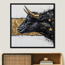 Golden Stargazer Bull Dream - NicheCanvas