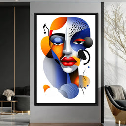 Red Lips and Bold Shapes - TooplesArt - NicheCanvas