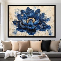 Sapphire Lotus Splendor - NicheCanvas