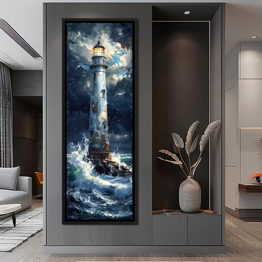 Lighthouse of Stormy Shores Canvas Print