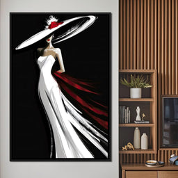 The White Dress - Elegant Silhouette - NicheCanvas