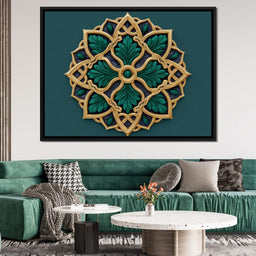 Gilded Emerald Knot Medallion - NicheCanvas