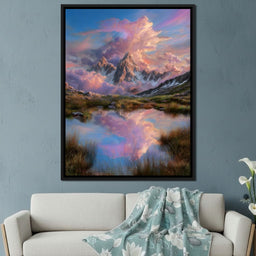 Celestial Peaks Dawn Reflection - NicheCanvas