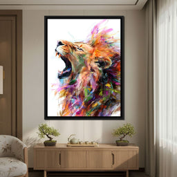Roaring King Wild Color Burst - NicheCanvas