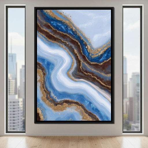 Blue Geode Gold River Flow Canvas Print