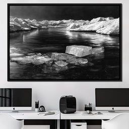 Midnight Drift Ice Fjord - NicheCanvas
