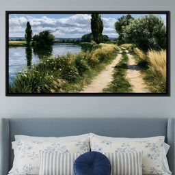 Walking Towards The Summer Riverbank - NicheCanvas