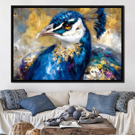 Regal Peacock Gold Radiance Canvas Print