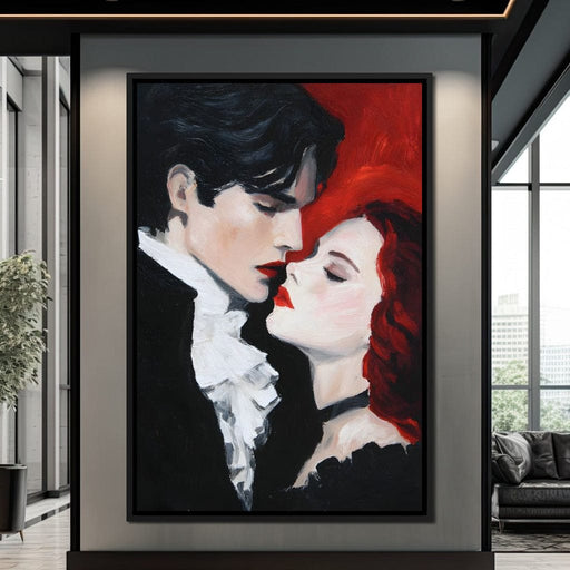 Gothic Lovers Midnight Kiss Canvas Print