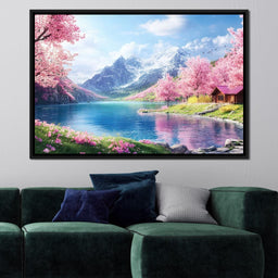 Cherry Blossom Alpine Retreat - NicheCanvas