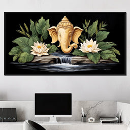 Tranquil Ganesh Divinity Reverie - NicheCanvas