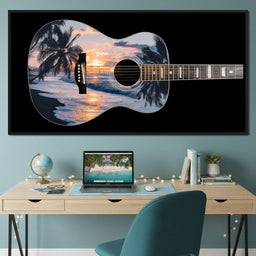 Tropical Sunset Guitar Dream - NicheCanvas
