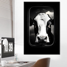 Majestic Bovine Portrait Sky - NicheCanvas