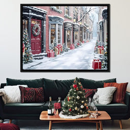 Snowy Carol Lane Holiday Cheer - NicheCanvas