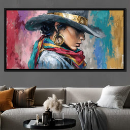 Golden Horizon Cowgirl Elegance - NicheCanvas