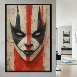 Tribal Mask Red Strike Face - NicheCanvas