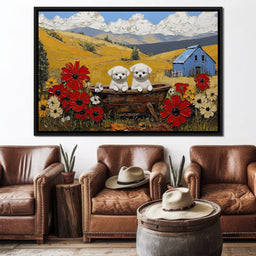 Puppy Adventure in Bloomfields - NicheCanvas