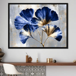 Gilded Ginkgo Leaves Under Moonlight - NicheCanvas