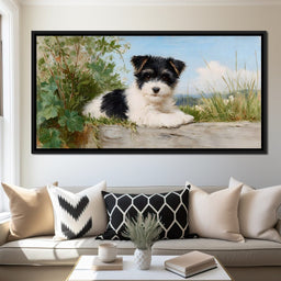Terrier Tranquility in Bloom - NicheCanvas
