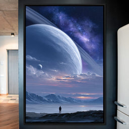 Rings of Saturn Night Sky - NicheCanvas