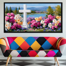 Garden Reverie by the Lake - NicheCanvas