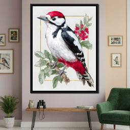 Garden Woodpecker Portrait - NicheCanvas