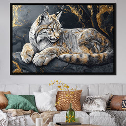 Golden Majesty Lynx Serenity - NicheCanvas