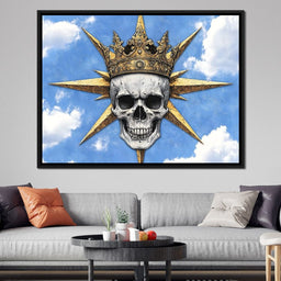 Majestic Crowned Skull Skies - NicheCanvas