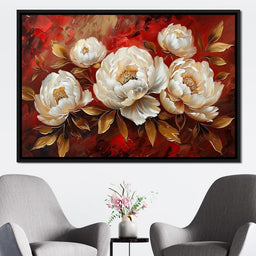 Golden Petals on Fiery Bloom - NicheCanvas