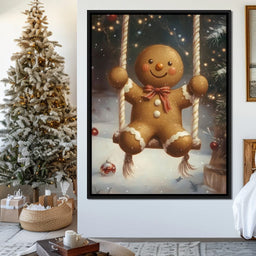 Gingerbread Joyful Holiday Swing - NicheCanvas
