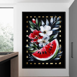 Summer Floral Watermelon Delight - NicheCanvas