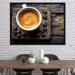 Espresso Essence on Rustic Wood - NicheCanvas
