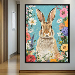 Charming Bunny Among Blossoms - NicheCanvas