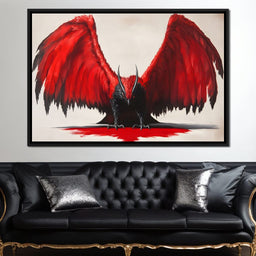 Fiery Wings Shadowed Sentinel - NicheCanvas