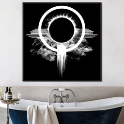 Celestial Eclipse Monochrome Burst - NicheCanvas