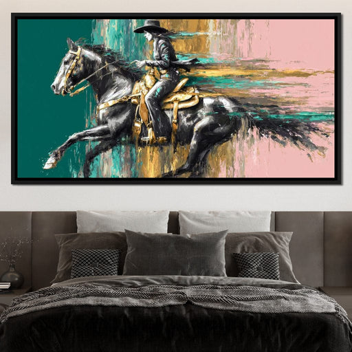 Golden Cowgirl Noir Star Canvas Print