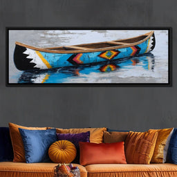 Reflections of a Painted Canoe - NicheCanvas
