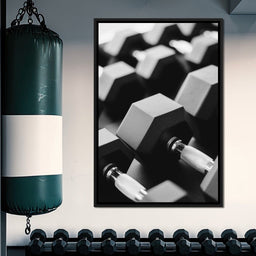 Monochrome Dumbbell Strength - NicheCanvas