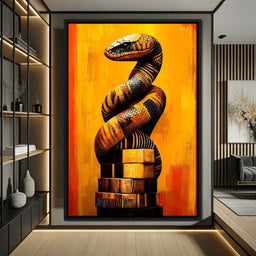 Coiled Majesty on Sunlit Tower - NicheCanvas