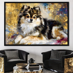 Golden Pomeranian Portrait Glow - NicheCanvas